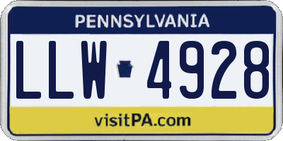 PA license plate LLW4928