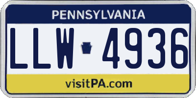PA license plate LLW4936
