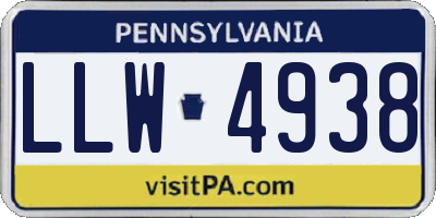 PA license plate LLW4938