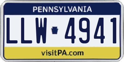 PA license plate LLW4941