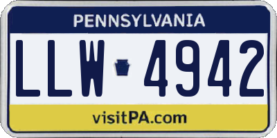 PA license plate LLW4942