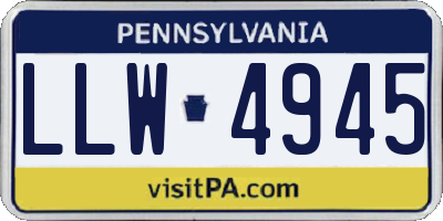 PA license plate LLW4945