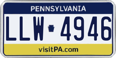 PA license plate LLW4946