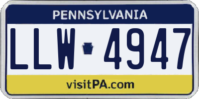 PA license plate LLW4947