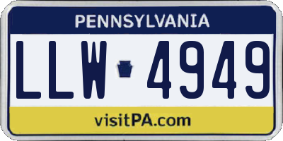 PA license plate LLW4949