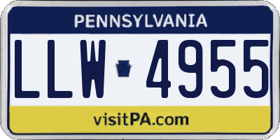 PA license plate LLW4955