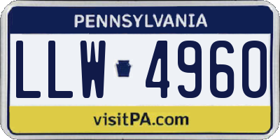 PA license plate LLW4960