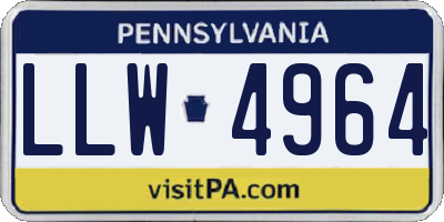 PA license plate LLW4964