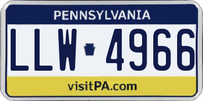 PA license plate LLW4966