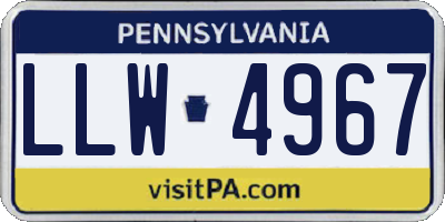 PA license plate LLW4967