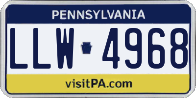 PA license plate LLW4968