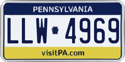 PA license plate LLW4969