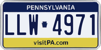PA license plate LLW4971