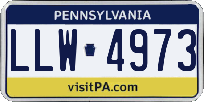 PA license plate LLW4973