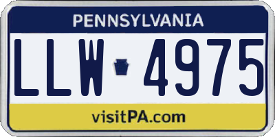 PA license plate LLW4975