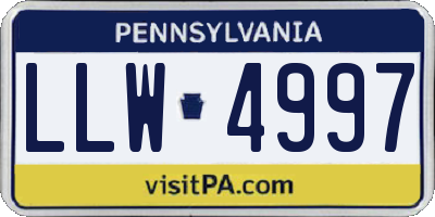 PA license plate LLW4997