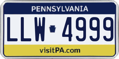 PA license plate LLW4999