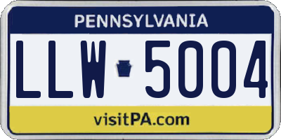 PA license plate LLW5004