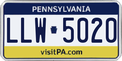 PA license plate LLW5020