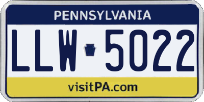 PA license plate LLW5022