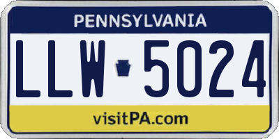 PA license plate LLW5024