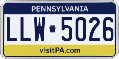 PA license plate LLW5026