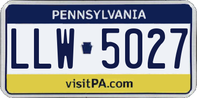 PA license plate LLW5027
