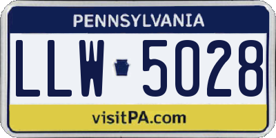 PA license plate LLW5028