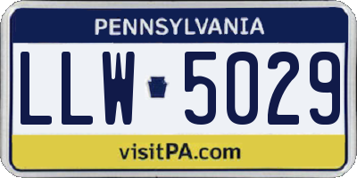 PA license plate LLW5029