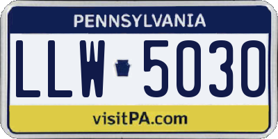 PA license plate LLW5030