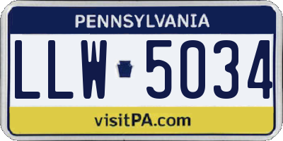 PA license plate LLW5034
