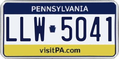PA license plate LLW5041
