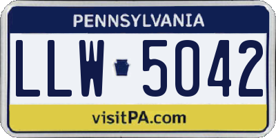 PA license plate LLW5042