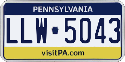 PA license plate LLW5043