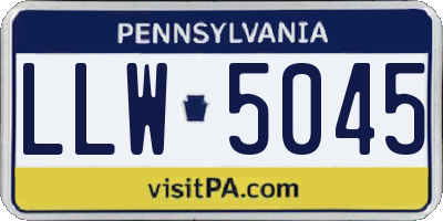 PA license plate LLW5045