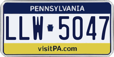 PA license plate LLW5047