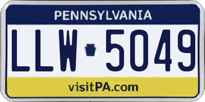 PA license plate LLW5049