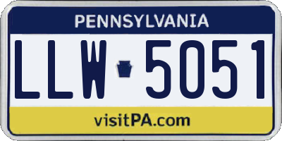 PA license plate LLW5051