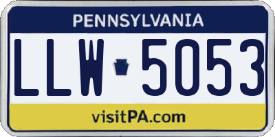 PA license plate LLW5053