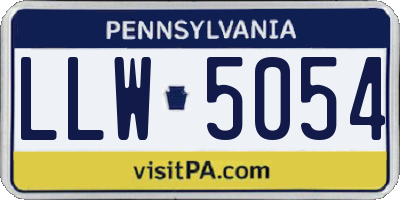 PA license plate LLW5054