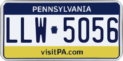 PA license plate LLW5056