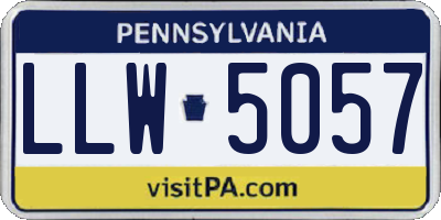 PA license plate LLW5057