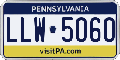 PA license plate LLW5060