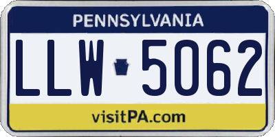PA license plate LLW5062