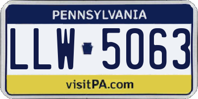 PA license plate LLW5063