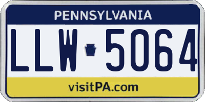 PA license plate LLW5064