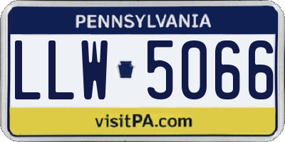 PA license plate LLW5066