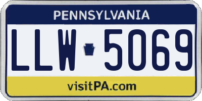 PA license plate LLW5069