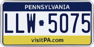 PA license plate LLW5075