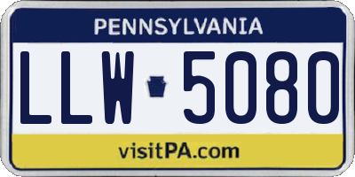 PA license plate LLW5080